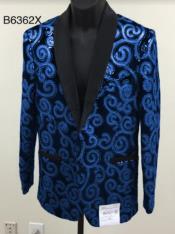 Style#PRonti-B6362MensBlazer-RoyalBluePaisleyBlazer-Fashion