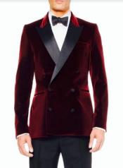  Style#PRonti-B6362 Mens Burgundy Velvet Tuxedo Sportcoat