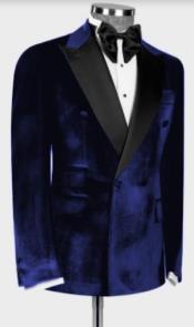  Style#PRonti-B6362 Mens Navy Velvet Tuxedo Sport