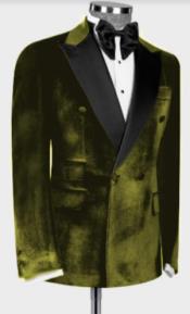  Style#PRonti-B6362 Mens Olive Velvet Tuxedo Sport