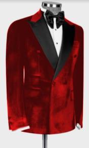  Style#PRonti-B6362 Mens Red Velvet Tuxedo Sport