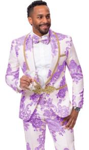  White and Purple Tuxedo - Flower