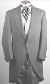  100% Worsted Wool Silver Grey Cutaway Jacket With The