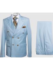  Rossiman Light Blue Mens Suit Double