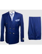  Rossiman Royal Blue Mens Suit Double
