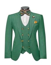  Rossiman Green Mens Slim Fit Suit