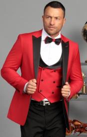  Slim Fit Prom Tuxedos - Red Prom Suits with
