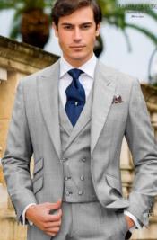  Wide Lapel Suits - Silver - Wool