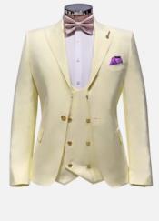  Suits With Gold Buttons - Ivory