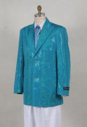  Sequin Turquoise Tuxedo With Matching Pants