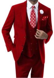  Mens 2 Button Suit Red Peak