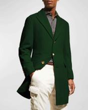  Mens Wool Carcoat - Dark Green