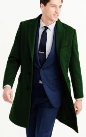  Mens Wool Carcoat - Hunter Green
