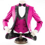  Pink 3-Piece Slim-Fit Tuxedo + Black Pants