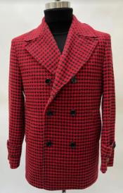  Red Overcoat - Red Peacoat- Red