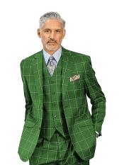  Mens Plaid Suit - Hunter Green