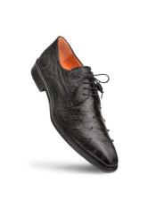  Dress Shoes Men Black Ostrich Designer Lace Up
