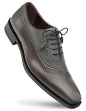  Mezlan Mens Shoes Gray Leather Oxford