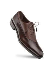  Mezlan Mens Shoes Brown Leather Oxford