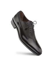  Mezlan Mens Shoes Black Leather Oxford
