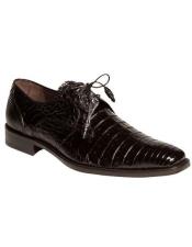  Black Crocodile Shoes for Men Plain Toe Oxford Anderson