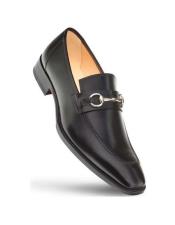  Shoes Men Designer Ornamant Black Calfskin Loafer Milani