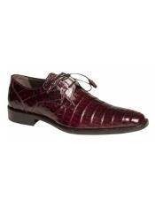  Burgundy Crocodile Shoes Oxford Lace-up Anderson