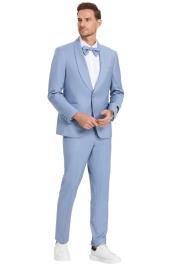  Suit - Sky Blue Prom Tuxedo - Summer Slim