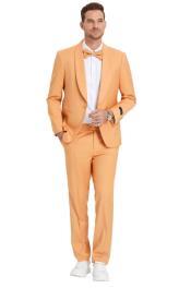  Suit - Light Orange Prom Tuxedo - Summer Slim