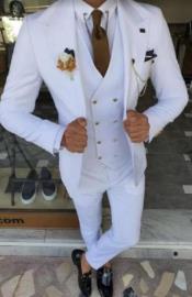  White and Gold Suit - Vested