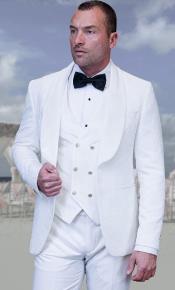  Groom Suit - White Wedding Tuxedo