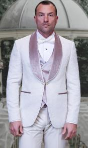  Groom Suit - Ivory Wedding Tuxedo