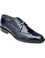  Mens Navy Blue Ostrich Leg Shoes Oxford Siena