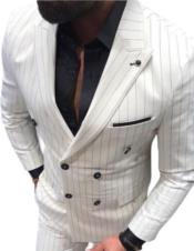  Product#JA60384 White Suit With Black Pinstripe