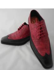  Mens Wingtip Dress Shoes Red and