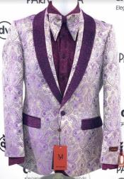  Mens Purple Paisley Blazer - Big