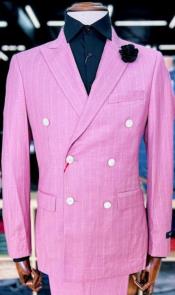  Pink Pinstripe Suit - Double Breasted