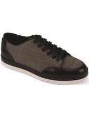  Sneaker Shoe - Leather Accents Black