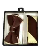  Formal - Wedding Bowtie - Prom Brown and Cream