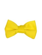  Formal - Wedding Bowtie - Prom Solid Yellow Bowtie