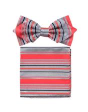  Formal - Wedding Bowtie - Prom Red and Grey