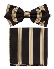  Formal - Wedding Bowtie - Prom Black and Gold