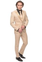  Tan Tuxedo - Champaign Vested Suit