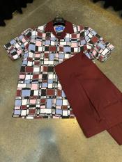  Multi-color Walking Suit - Shirt and