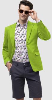  Mens Suits With Shorts - Lime