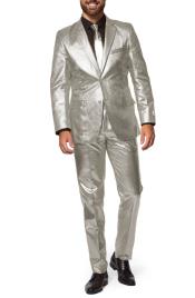  Shiny Off-White Suit - Shiny Tuxedo
