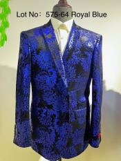  Paris Suits Mens Suit Royal Blue