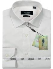 MensOutletLongSleeve100%CottonShirt-Off-White