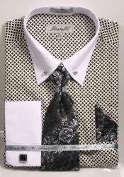  ~ Navy Pin Collar Dress Shirt With Collar Bar