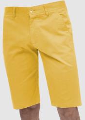  Mens Solid Yellow Classic Fit Flat